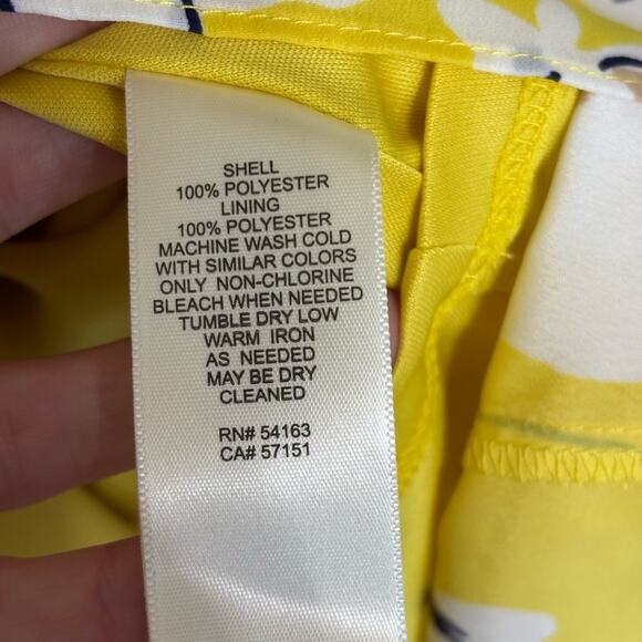 NWT Eliza J Faux Wrap Chiffon Mini Flounce Dress in Yellow Floral - Size 8 - Picture 8 of 9